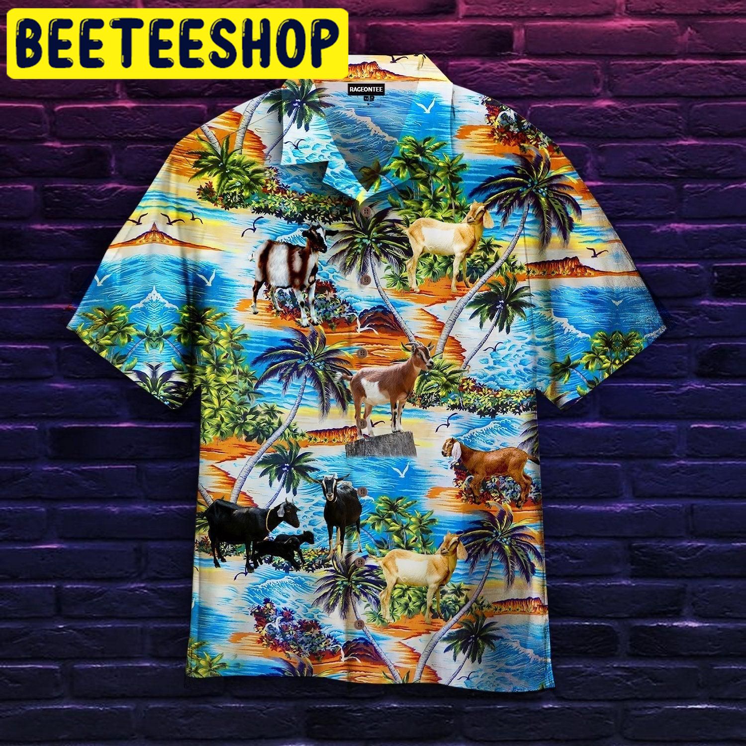 Goat On Beach Hawaiian Shirt Goat On Beach Hawaiian Shirt