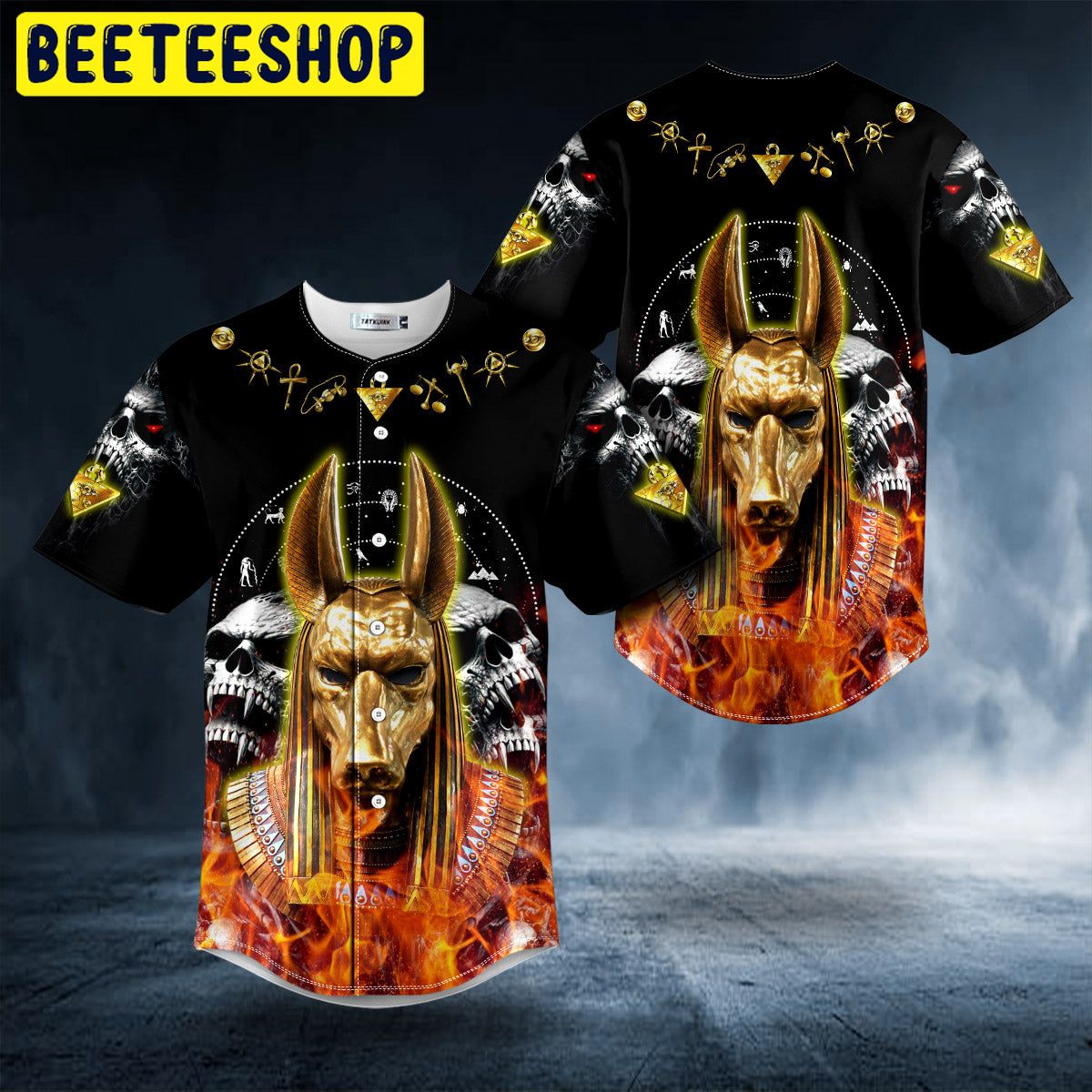 Gold Anubis Skull Trending Baseball Jersey Gold Anubis Skull Trending Baseball Jersey