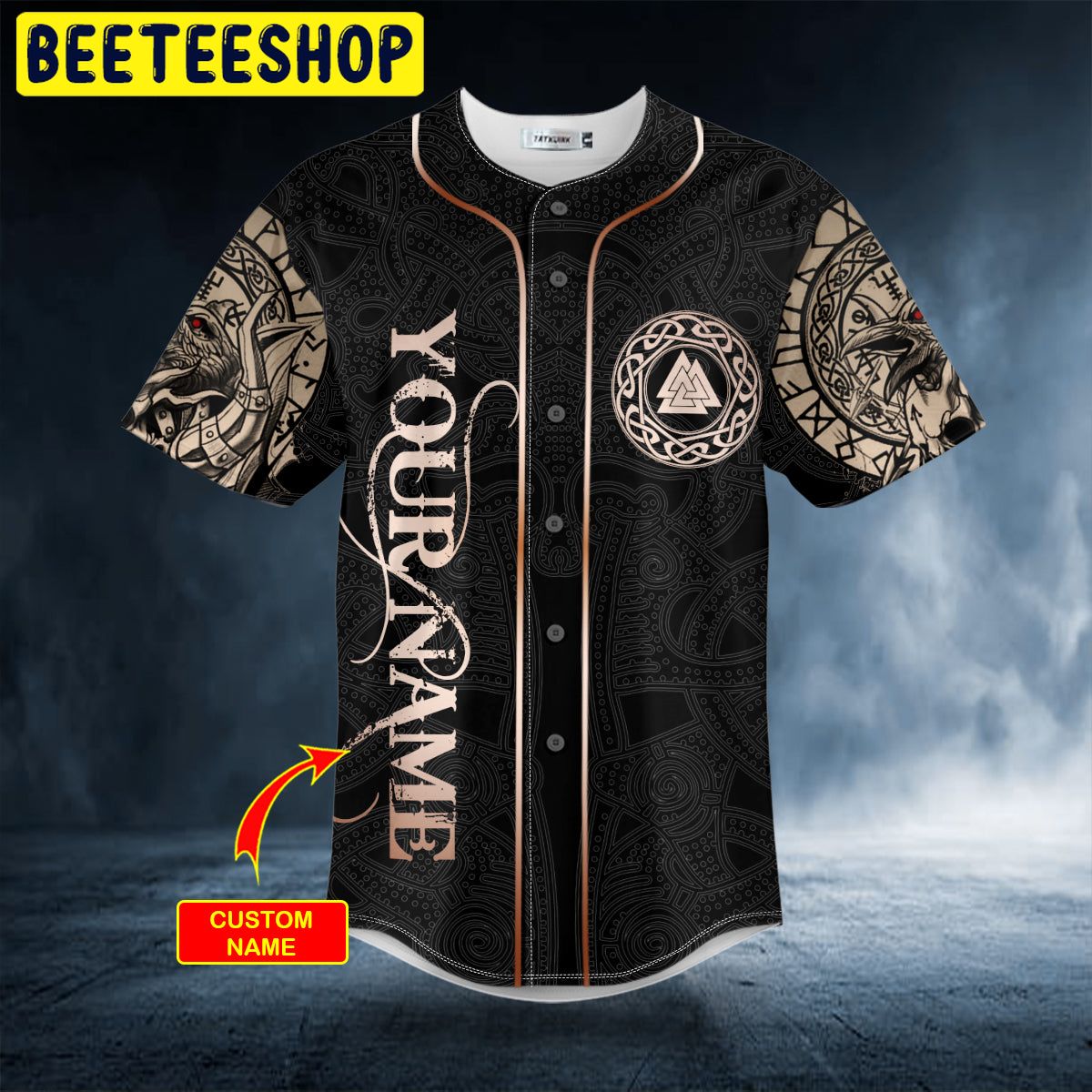 Gold Valknut Runic Compass Thor's Hammer Axes Viking Personalized Trending Baseball Jersey Gold Valknut Runic Compass Thor's Hammer Axes Viking Personalized Trending Baseball Jersey