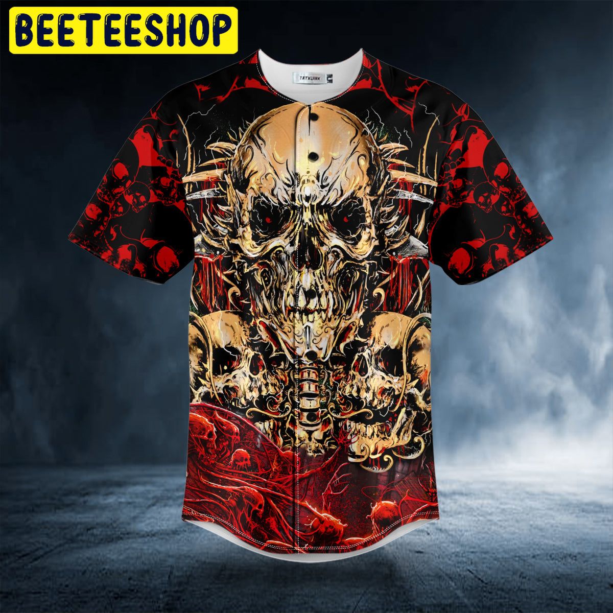 Golden Badass Skull Trending Baseball Jersey Golden Badass Skull Trending Baseball Jersey