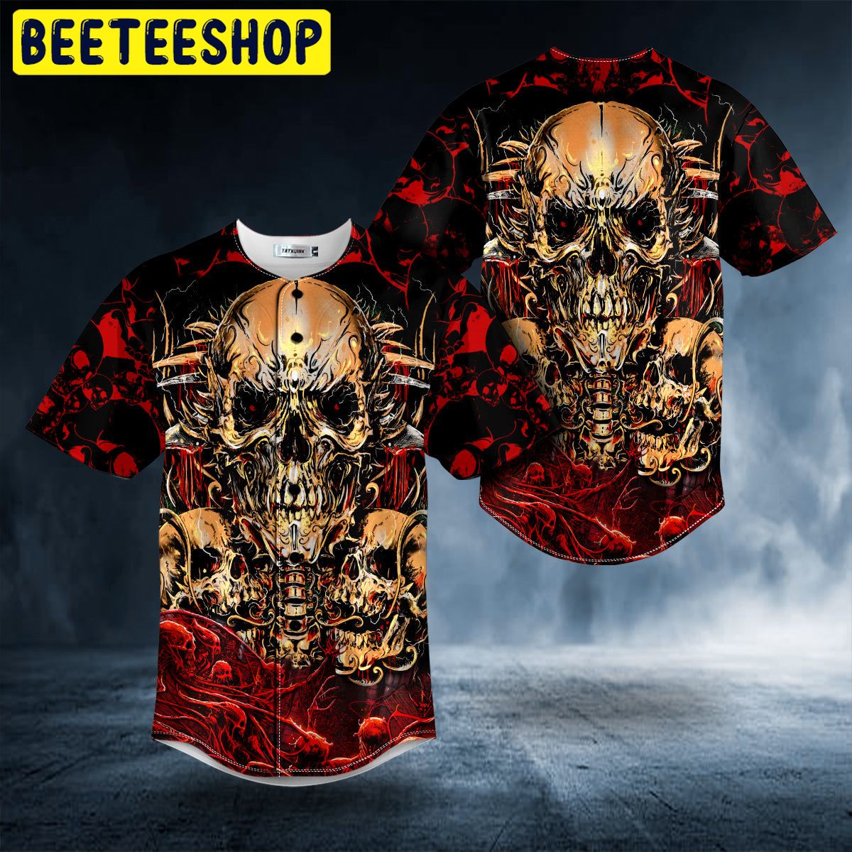 Golden Badass Skull Trending Baseball Jersey Golden Badass Skull Trending Baseball Jersey