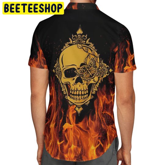 Golden Poker Skull Trending Hawaiian Shirt Golden Poker Skull Trending Hawaiian Shirt