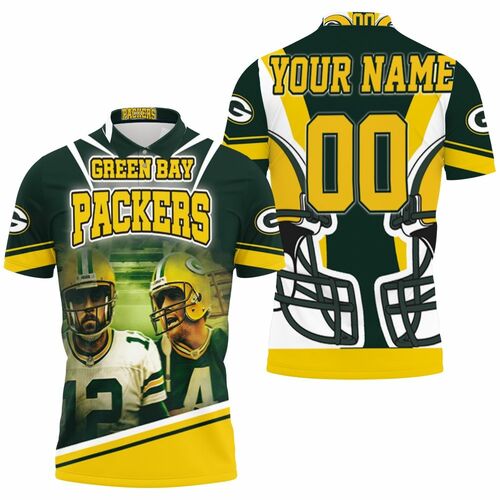 Green Bay Packers Aaron Rodgers 12 And Brett Favre 4 For Fans Personalized 3D All Over Print Polo Shirt Green Bay Packers Aaron Rodgers 12 And Brett Favre 4 For Fans Personalized 3D All Over Print Polo Shirt