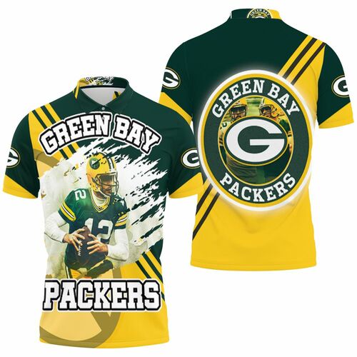 Green Bay Packers Aaron Rodgers 12 Illustrated For Fans 3D All Over Print Polo Shirt Green Bay Packers Aaron Rodgers 12 Illustrated For Fans 3D All Over Print Polo Shirt