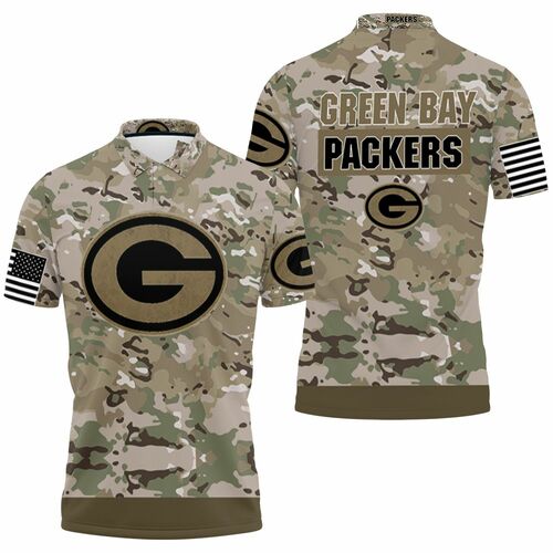 Green Bay Packers Camouflage Veteran 3D All Over Print Polo Shirt Green Bay Packers Camouflage Veteran 3D All Over Print Polo Shirt