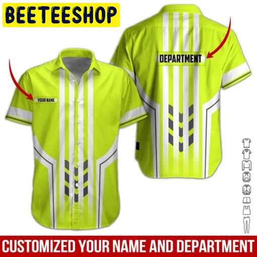 Green Heavy Equipment Custom Name Hawaiian Shirt Green Heavy Equipment Custom Name Hawaiian Shirt