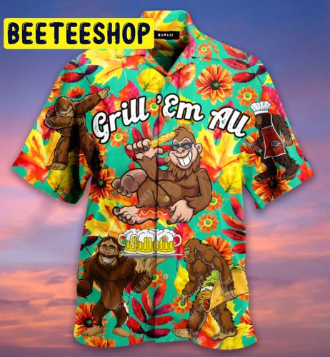 Grill Em All Funny Barbecue Hawaiian Shirt Grill Em All Funny Barbecue Hawaiian Shirt