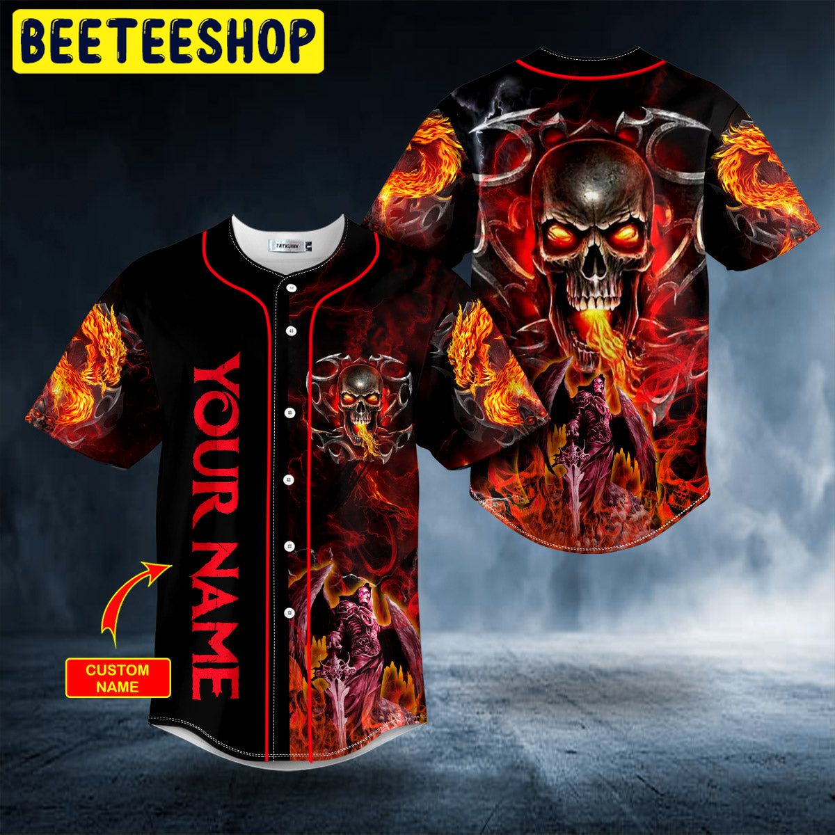 Grim Reaper Fire Metal Skull Custom Trending Baseball Jersey Grim Reaper Fire Metal Skull Custom Trending Baseball Jersey