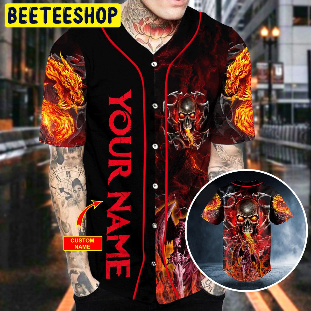 Grim Reaper Fire Metal Skull Custom Trending Baseball Jersey Grim Reaper Fire Metal Skull Custom Trending Baseball Jersey