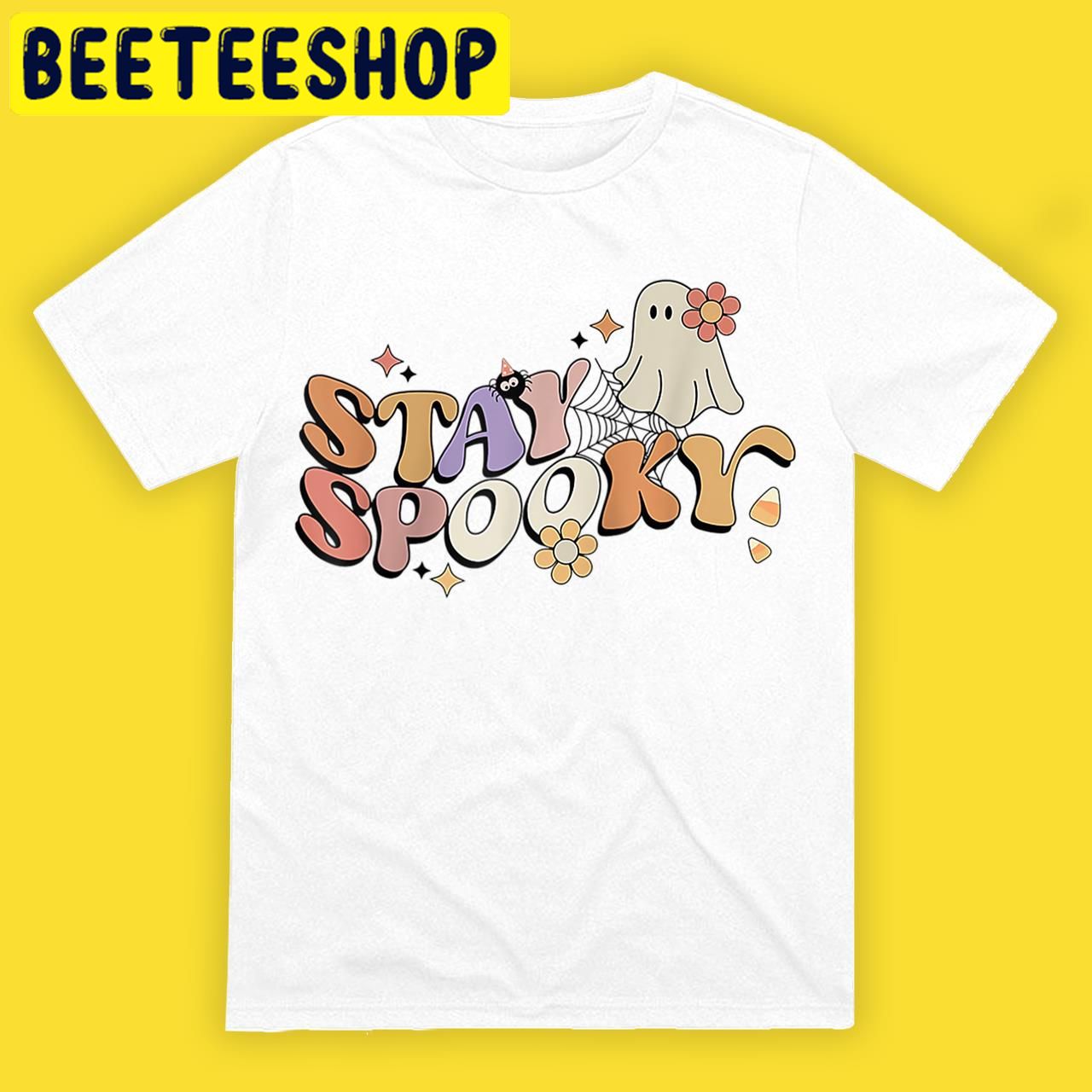 Groovy Stay Spooky Vibes Retro Floral Ghost Hippie Spooky Ghost Halloween Trending Unisex T-Shirt Groovy Stay Spooky Vibes Retro Floral Ghost Hippie Spooky Ghost Halloween Trending Unisex T-Shirt