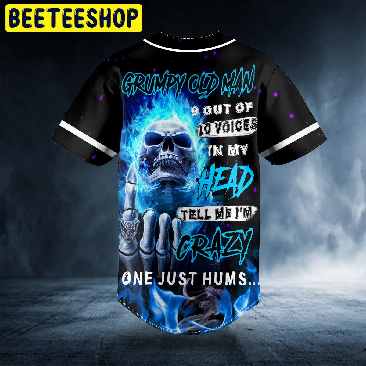 Grumpy Old Man 9 Out Of 10 Voices Skull Custom Trending Baseball Jersey Grumpy Old Man 9 Out Of 10 Voices Skull Custom Trending Baseball Jersey