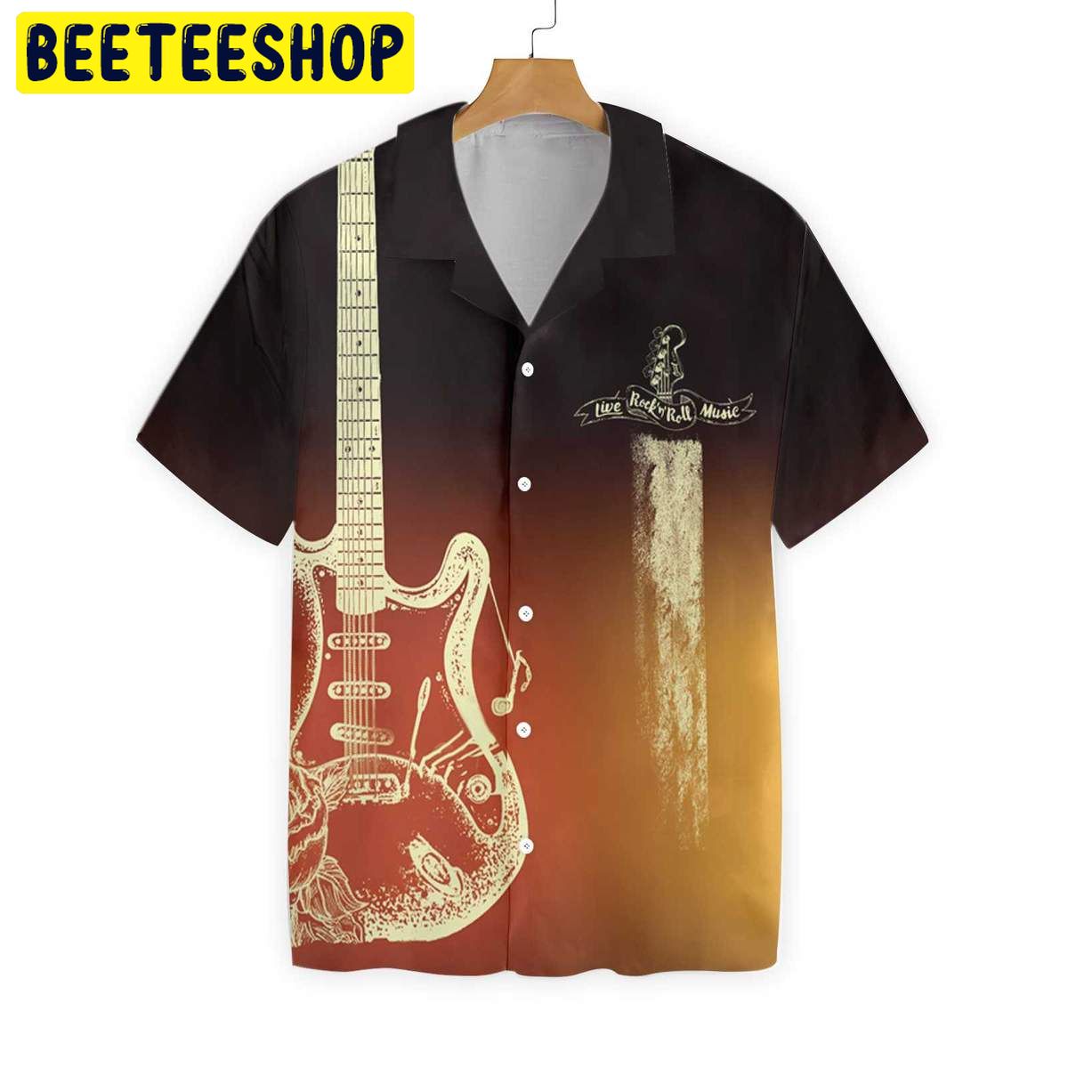 Guitar Rock N Roll Colorful Trending Hawaiian Shirt Guitar Rock N Roll Colorful Trending Hawaiian Shirt