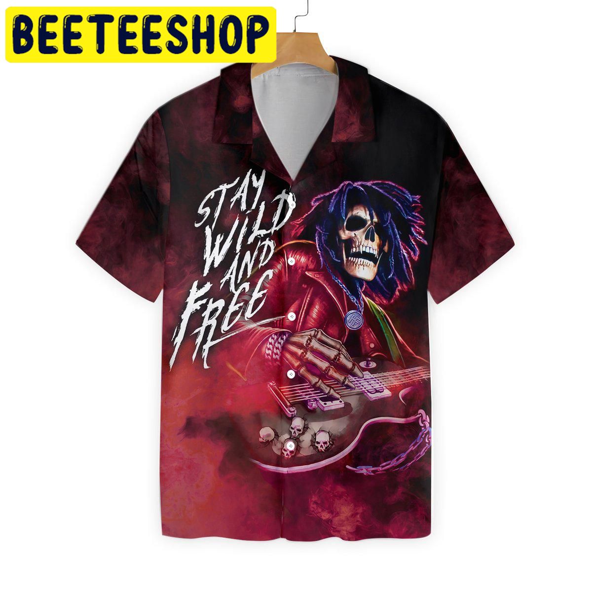 Guitar Stay Wild And Free Hawaiian Shirt Guitar Stay Wild And Free Hawaiian Shirt