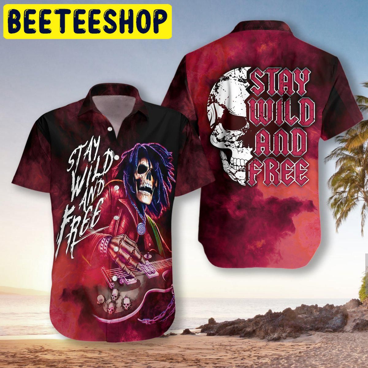 Guitar Stay Wild And Free Hawaiian Shirt Guitar Stay Wild And Free Hawaiian Shirt