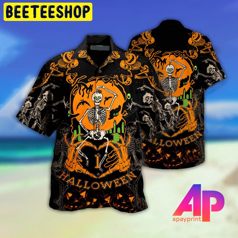 Halloween Dancing Skeleton Trending Hawaiian Shirt Halloween Dancing Skeleton Trending Hawaiian Shirt