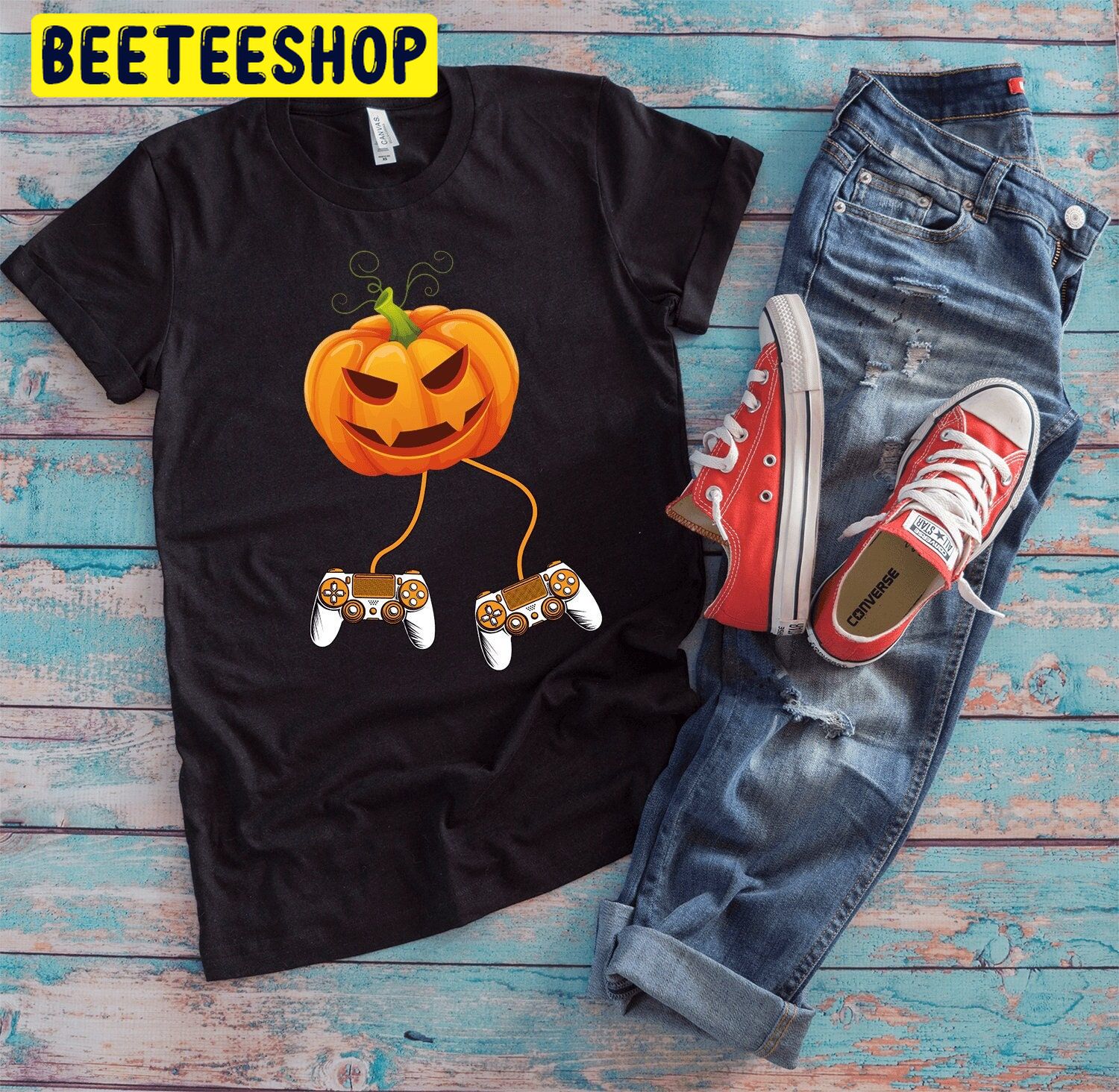 Halloween Gamer Jack O' Lantern Scary Pumpkin Gamer Trending Unisex Shirt Halloween Gamer Jack O' Lantern Scary Pumpkin Gamer Trending Unisex Shirt