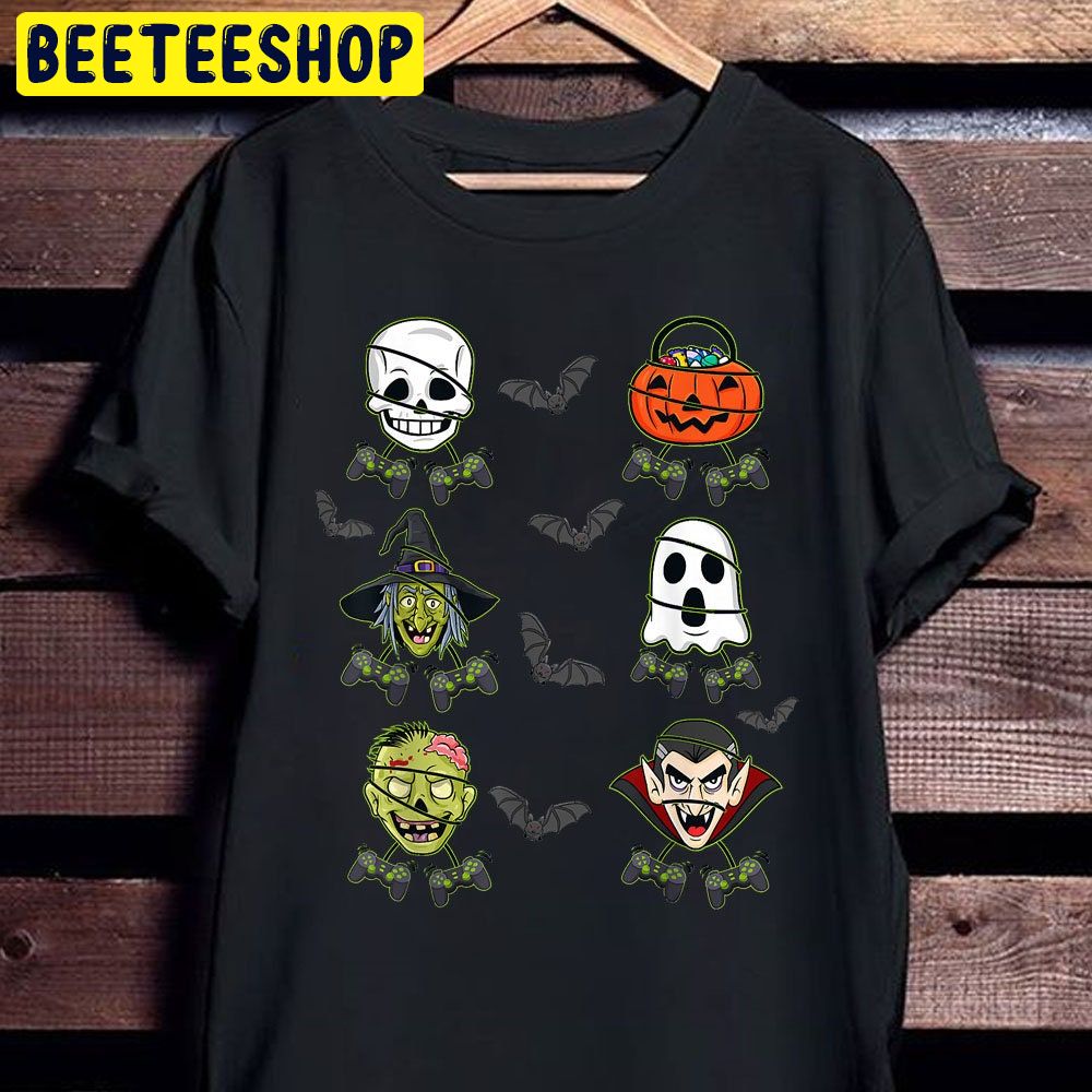 Halloween Skeleton Gaming Witch Vampire Zombie Trending Unisex Shirt Halloween Skeleton Gaming Witch Vampire Zombie Trending Unisex Shirt