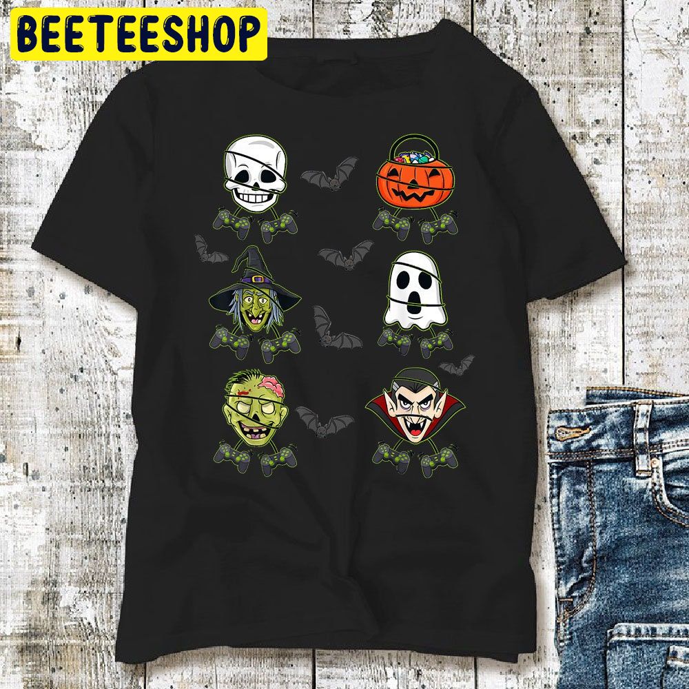 Halloween Skeleton Gaming Witch Vampire Zombie Trending Unisex Shirt Halloween Skeleton Gaming Witch Vampire Zombie Trending Unisex Shirt