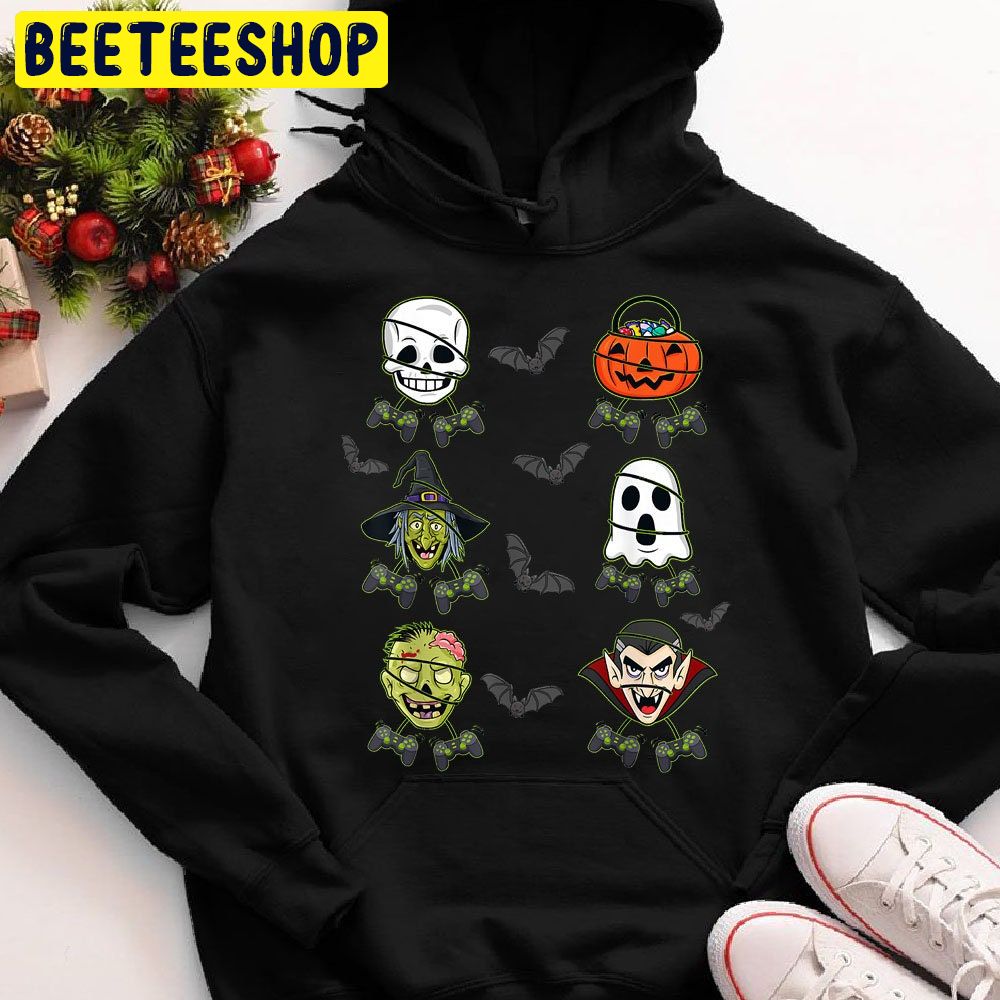 Halloween Skeleton Gaming Witch Vampire Zombie Trending Unisex Shirt Halloween Skeleton Gaming Witch Vampire Zombie Trending Unisex Shirt