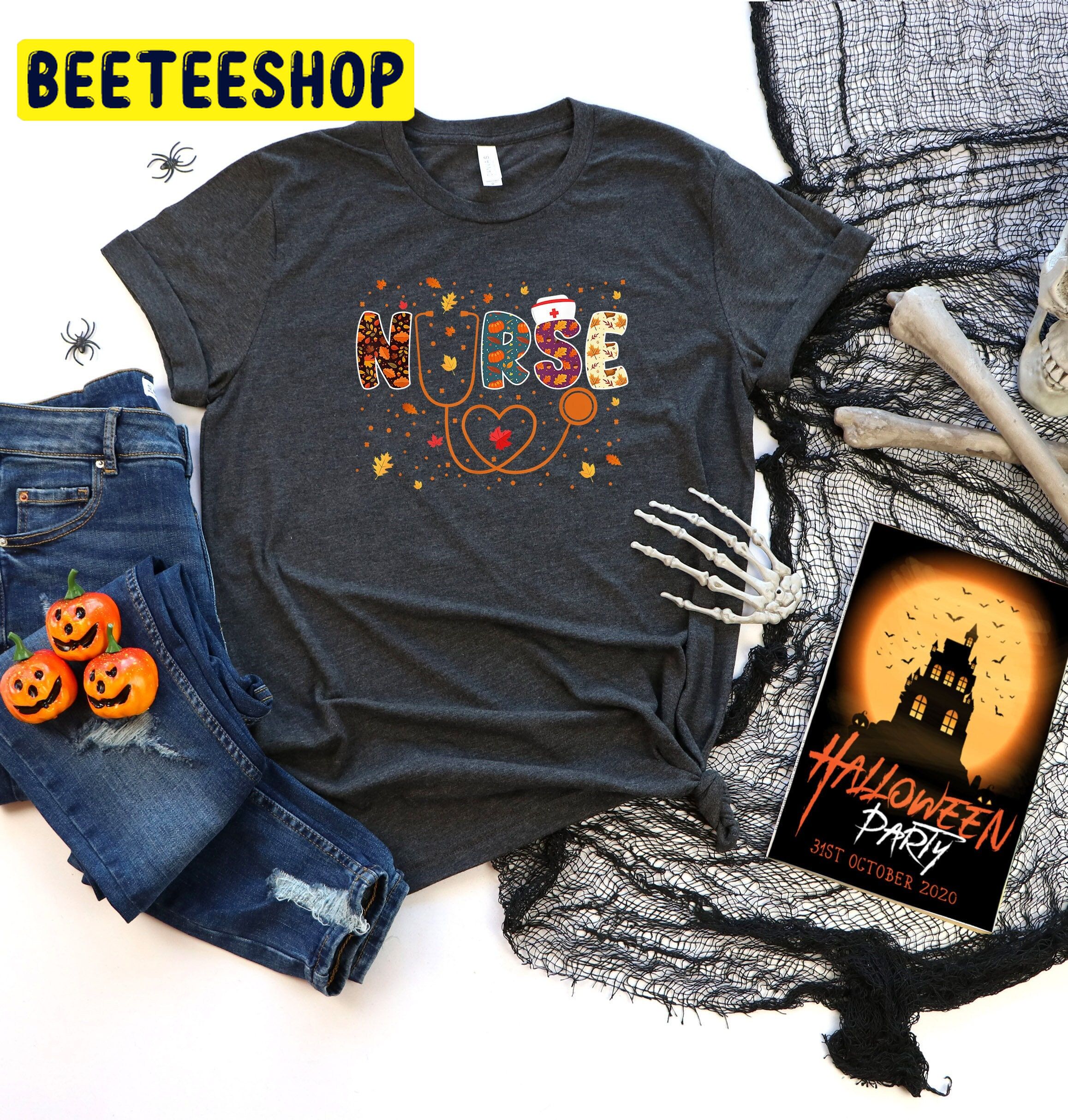 Halloween Stethoscope Fall Nurse Thanksgiving Trending Unisex Shirt Halloween Stethoscope Fall Nurse Thanksgiving Trending Unisex Shirt