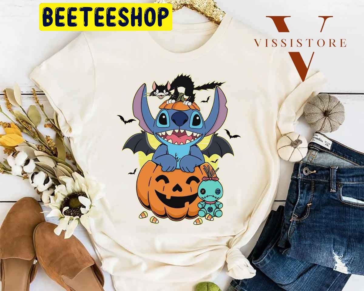 Halloween Stitch Black Cat Trick Or Treat HalloweenTrending Unisex Shirt Halloween Stitch Black Cat Trick Or Treat HalloweenTrending Unisex Shirt