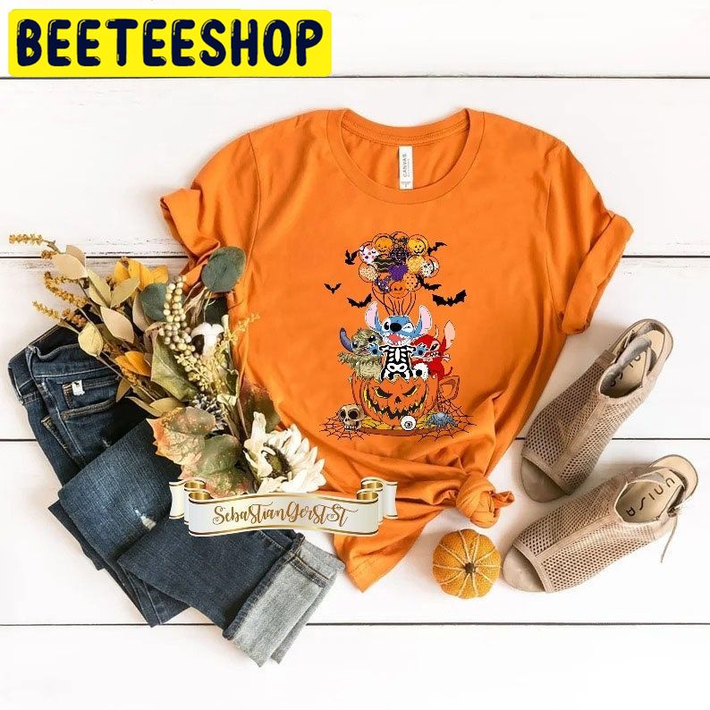 Halloween Stitch Coffee Cup Mickey Balloon Trick Or Treat HalloweenTrending Unisex Shirt Halloween Stitch Coffee Cup Mickey Balloon Trick Or Treat HalloweenTrending Unisex Shirt