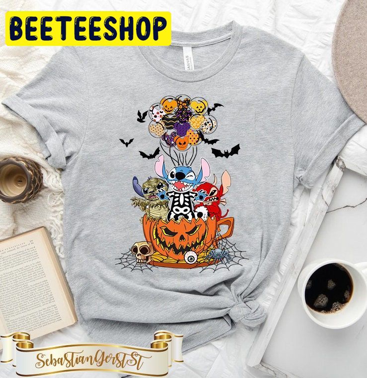 Halloween Stitch Coffee Cup Mickey Balloon Trick Or Treat HalloweenTrending Unisex Shirt Halloween Stitch Coffee Cup Mickey Balloon Trick Or Treat HalloweenTrending Unisex Shirt
