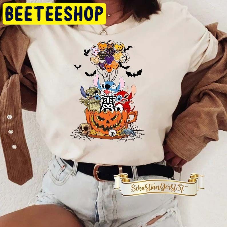 Halloween Stitch Coffee Cup Mickey Balloon Trick Or Treat HalloweenTrending Unisex Shirt Halloween Stitch Coffee Cup Mickey Balloon Trick Or Treat HalloweenTrending Unisex Shirt