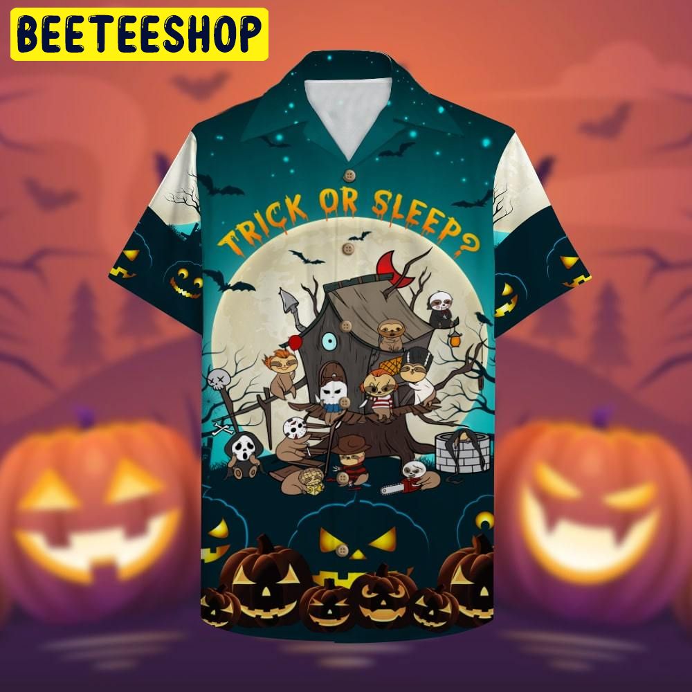 Halloween Trick Or Sleep Trending Hawaiian Shirt Halloween Trick Or Sleep Trending Hawaiian Shirt