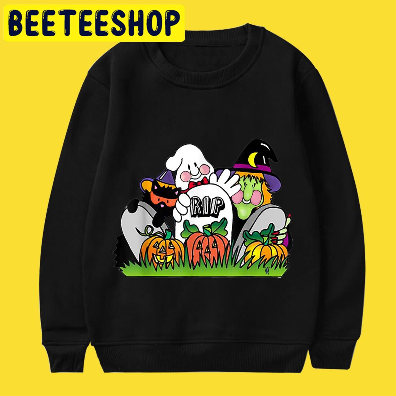 Happy Cat-Ghost-Witch Friends Halloween Trending Unisex T-Shirt Happy Cat-Ghost-Witch Friends Halloween Trending Unisex T-Shirt