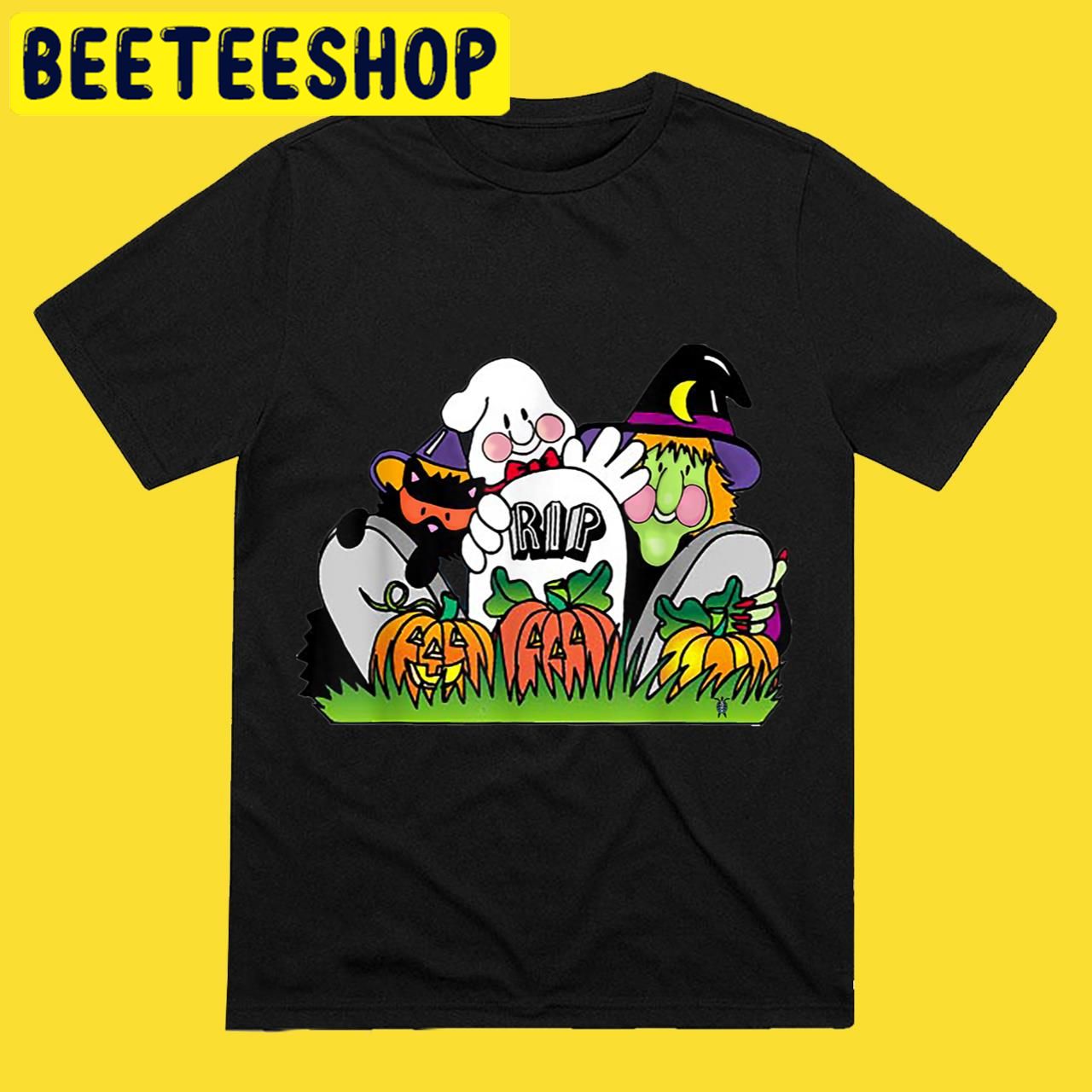 Happy Cat-Ghost-Witch Friends Halloween Trending Unisex T-Shirt Happy Cat-Ghost-Witch Friends Halloween Trending Unisex T-Shirt