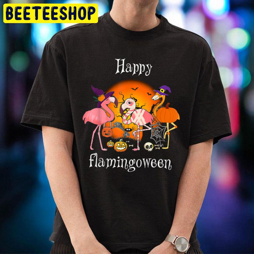 Happy Flamingoween Witch Pumpkin Flamingo Halloween Trending Unisex T-Shirt Happy Flamingoween Witch Pumpkin Flamingo Halloween Trending Unisex T-Shirt