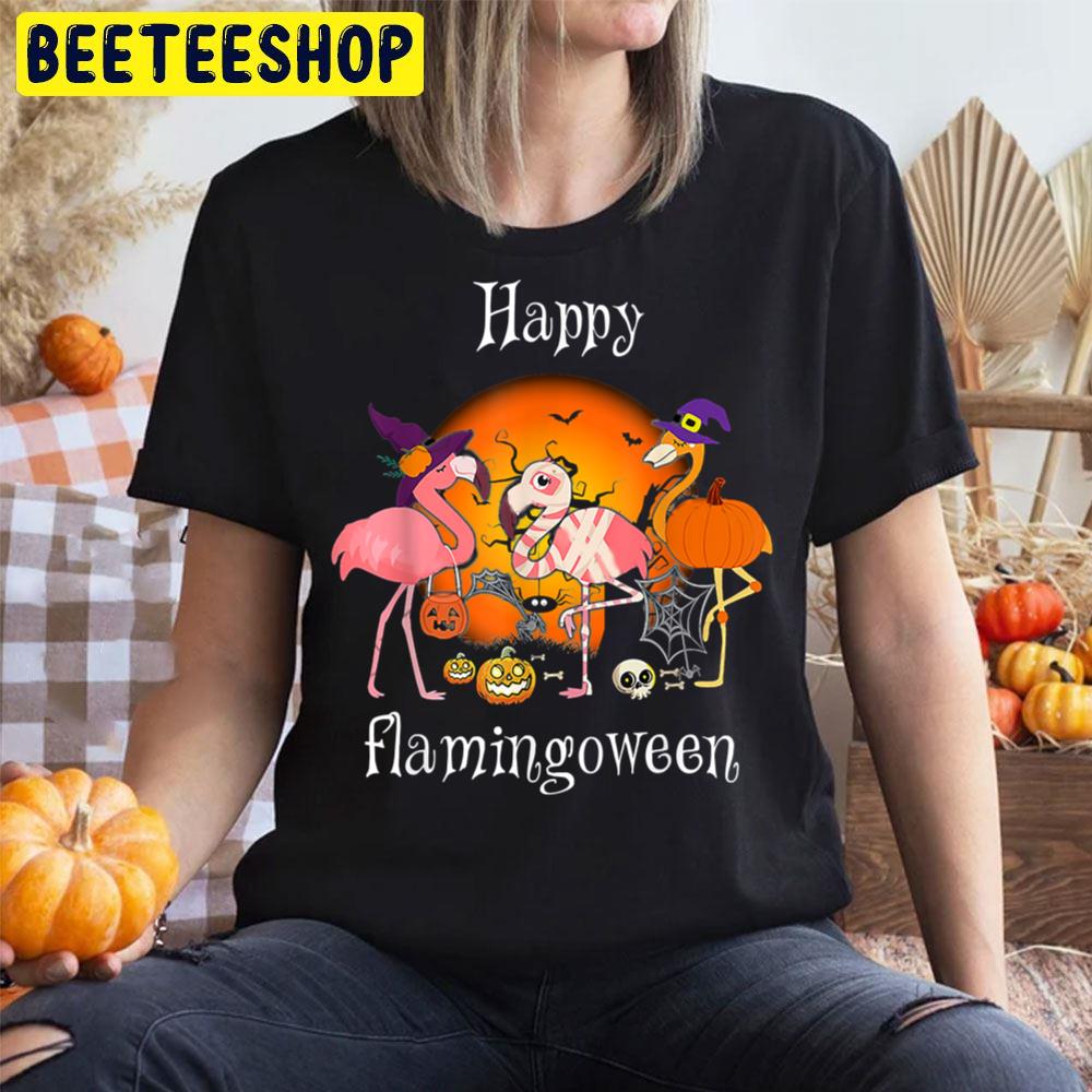 Happy Flamingoween Witch Pumpkin Flamingo Halloween Trending Unisex T-Shirt Happy Flamingoween Witch Pumpkin Flamingo Halloween Trending Unisex T-Shirt