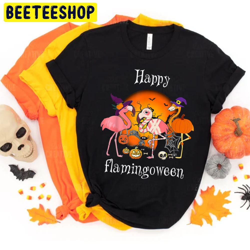 Happy Flamingoween Witch Pumpkin Flamingo Halloween Trending Unisex T-Shirt Happy Flamingoween Witch Pumpkin Flamingo Halloween Trending Unisex T-Shirt