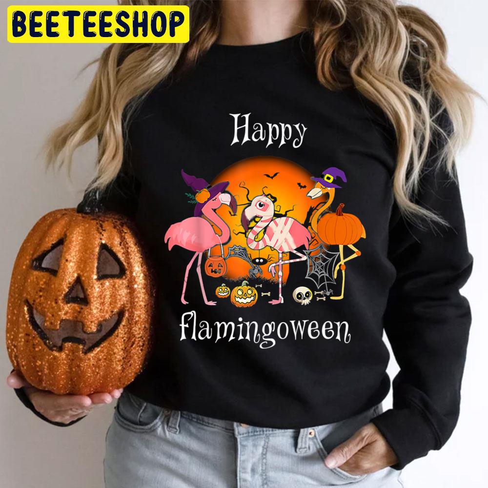 Happy Flamingoween Witch Pumpkin Flamingo Halloween Trending Unisex T-Shirt Happy Flamingoween Witch Pumpkin Flamingo Halloween Trending Unisex T-Shirt