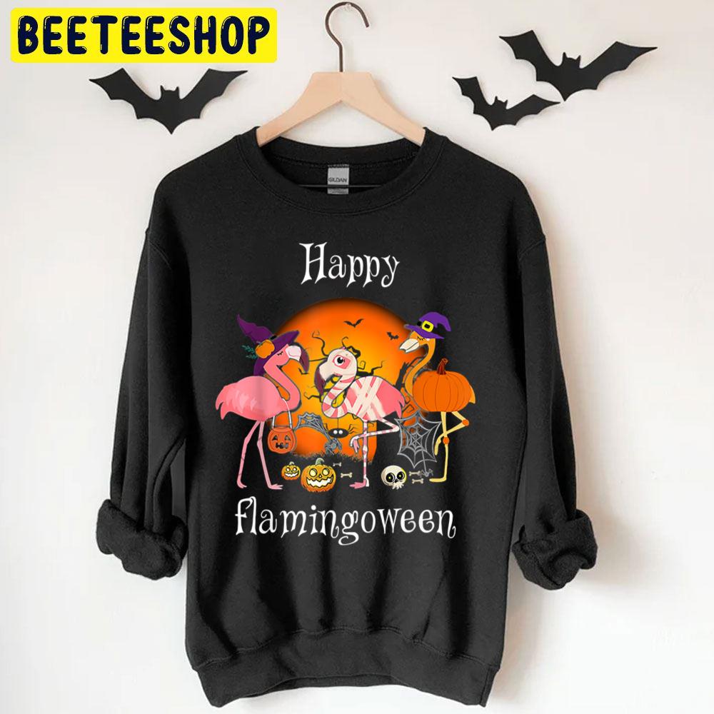 Happy Flamingoween Witch Pumpkin Flamingo Halloween Trending Unisex T-Shirt Happy Flamingoween Witch Pumpkin Flamingo Halloween Trending Unisex T-Shirt