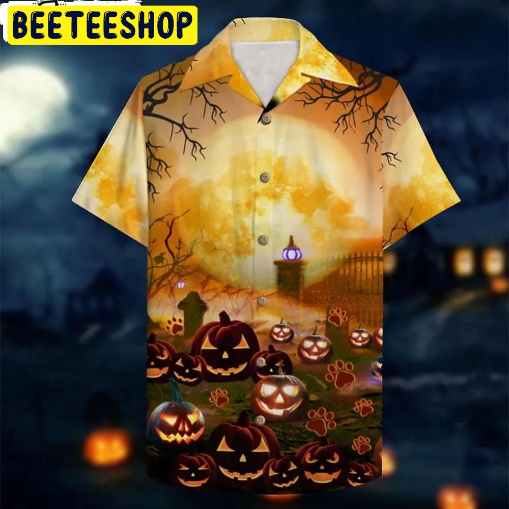 Happy Meow-O-Ween Spirit Aloha Halloween Hawaiian Shirt Happy Meow-O-Ween Spirit Aloha Halloween Hawaiian Shirt