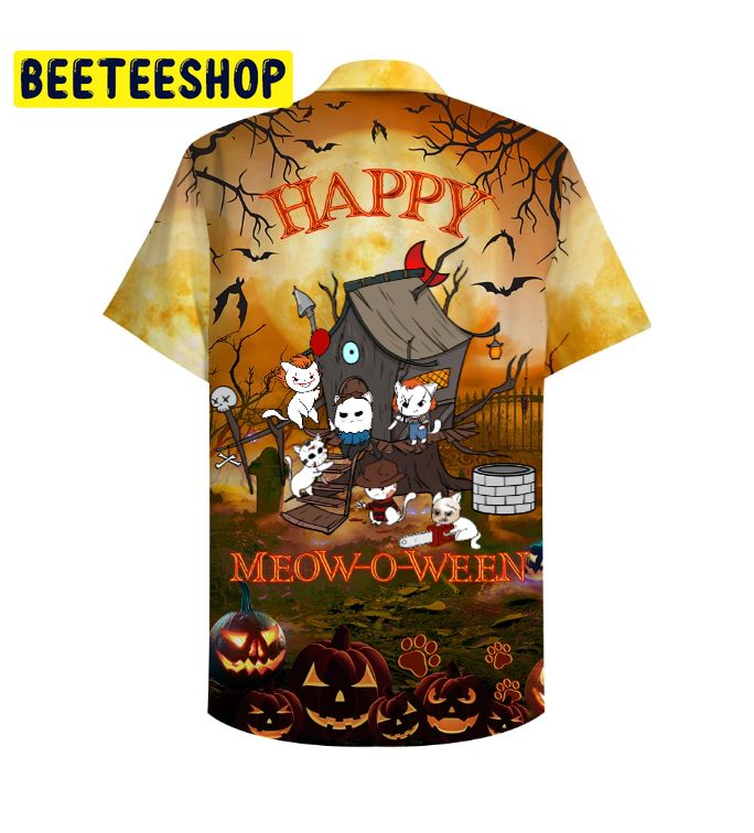 Happy Meow-O-Ween Trending Hawaiian Shirt Happy Meow-O-Ween Trending Hawaiian Shirt