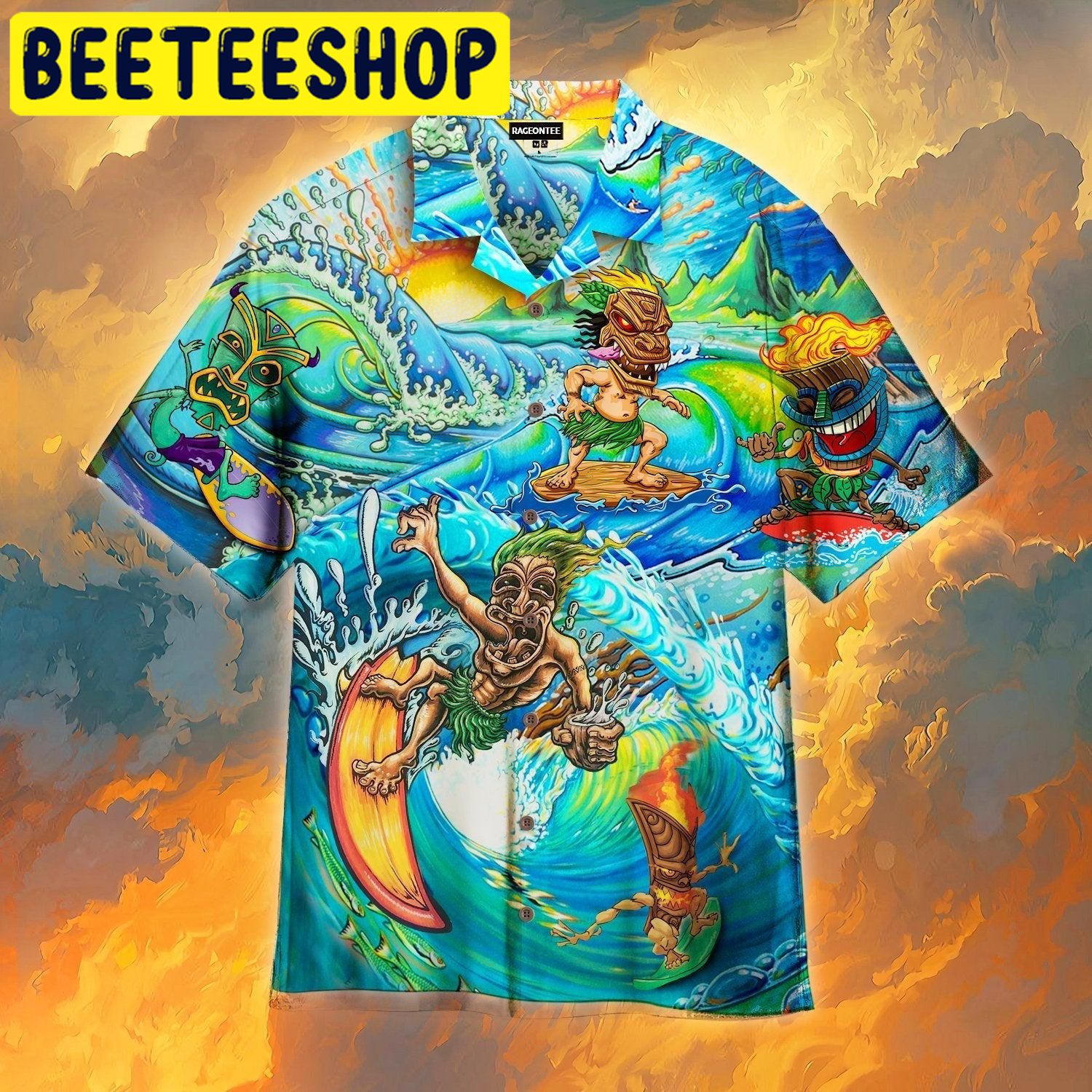 Happy Surfing Day With Tiki Bar Hawaiian Shirt 2359 Happy Surfing Day With Tiki Bar Hawaiian Shirt 2359