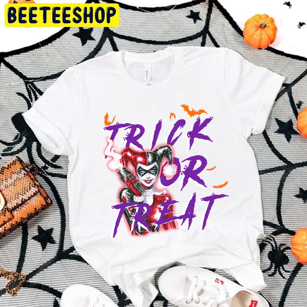 Harley Quinn Trick Or Treat Halloween Trending Unisex T-Shirt Harley Quinn Trick Or Treat Halloween Trending Unisex T-Shirt
