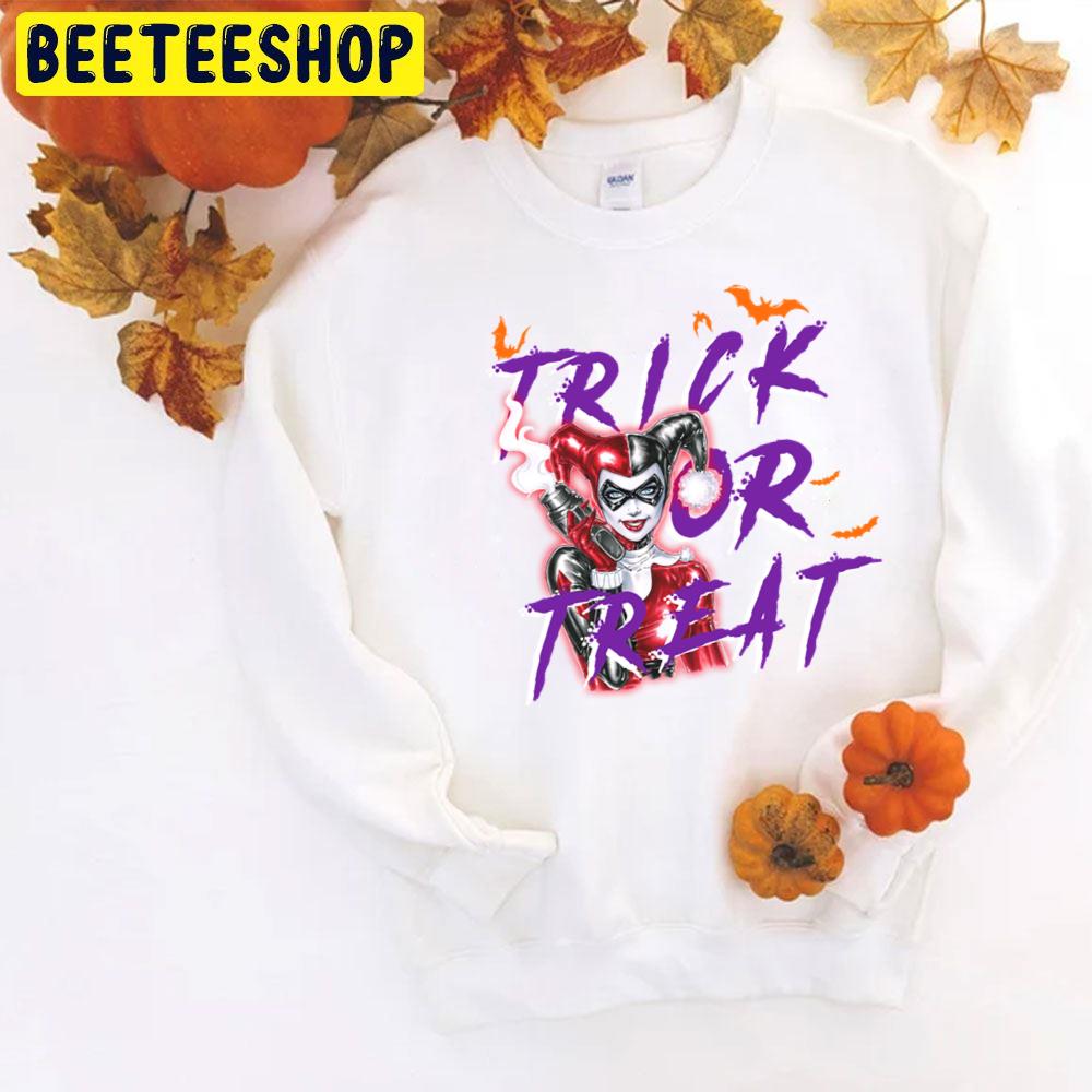 Harley Quinn Trick Or Treat Halloween Trending Unisex T-Shirt Harley Quinn Trick Or Treat Halloween Trending Unisex T-Shirt