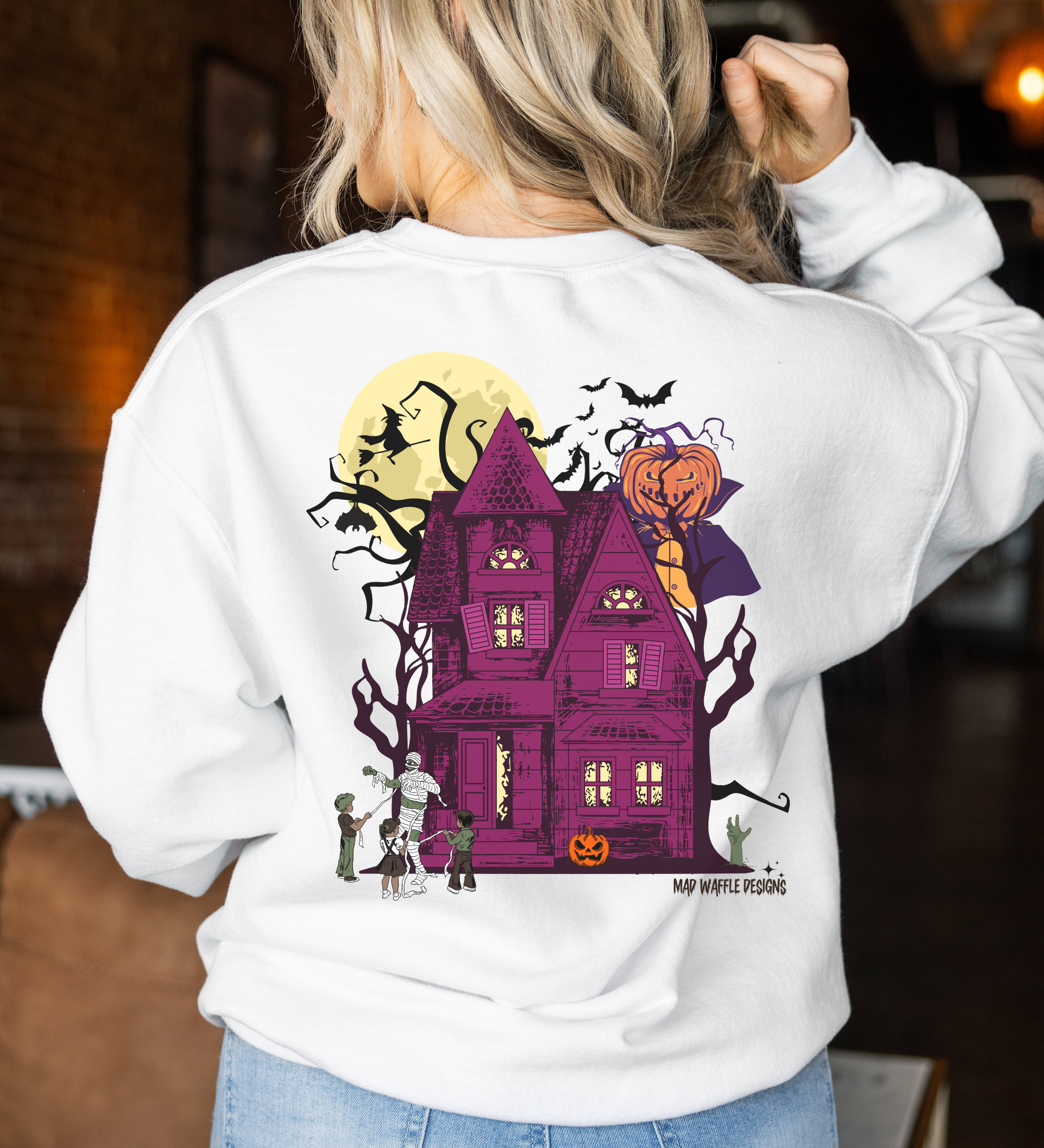 Haunted House Halloween Sweatshirt Haunted House Halloween Sweatshirt
