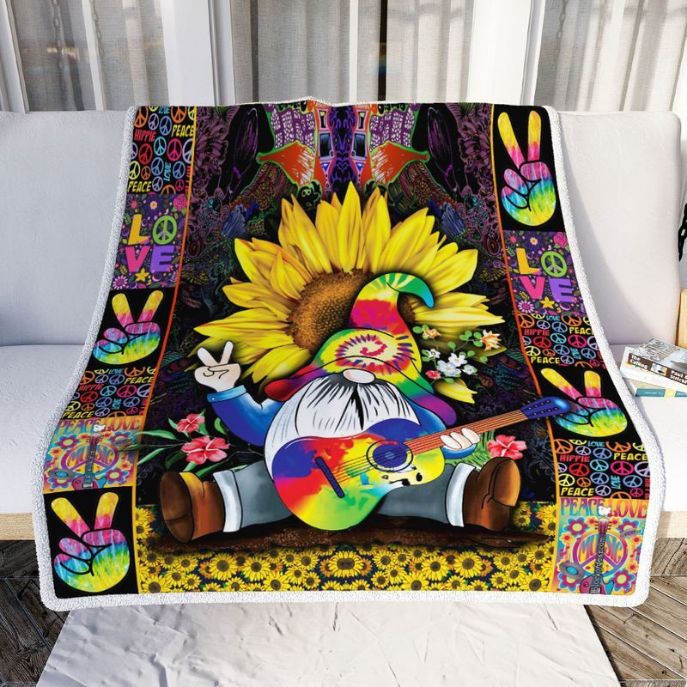 Hippie Gnome Sunflower Comfy Sofa Throw Blanket Hippie Gnome Sunflower Comfy Sofa Throw Blanket