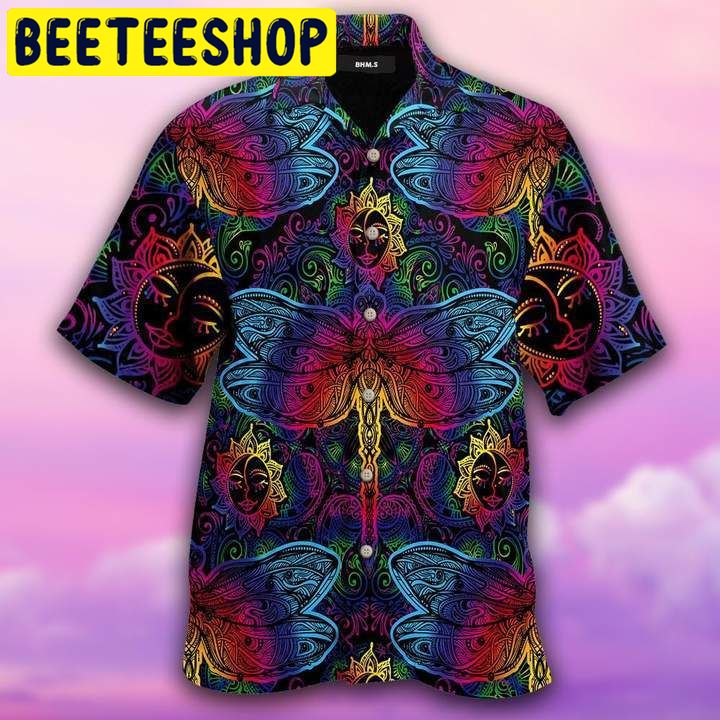 Hippie Mandala Dragonfly Hawaiian Shirt Hippie Mandala Dragonfly Hawaiian Shirt