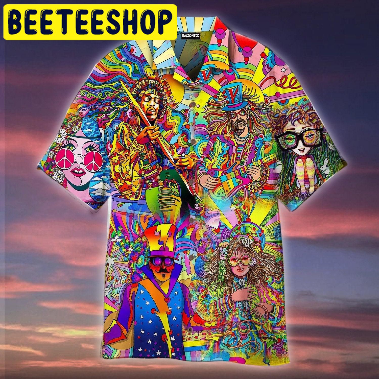 Hippie Music Colorful Hawaiian Shirt Hippie Music Colorful Hawaiian Shirt