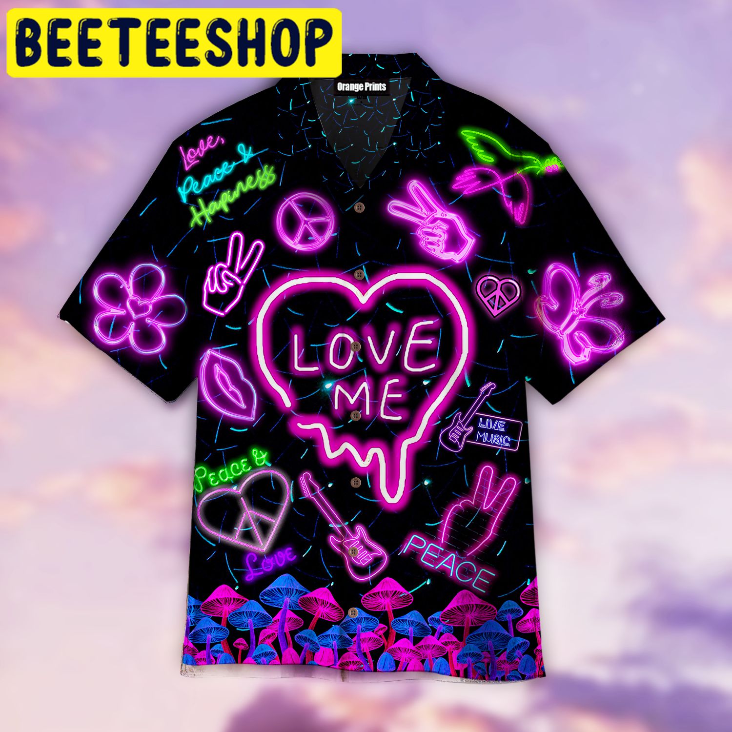 Hippie Neon Hawaiian Shirt Hippie Neon Hawaiian Shirt