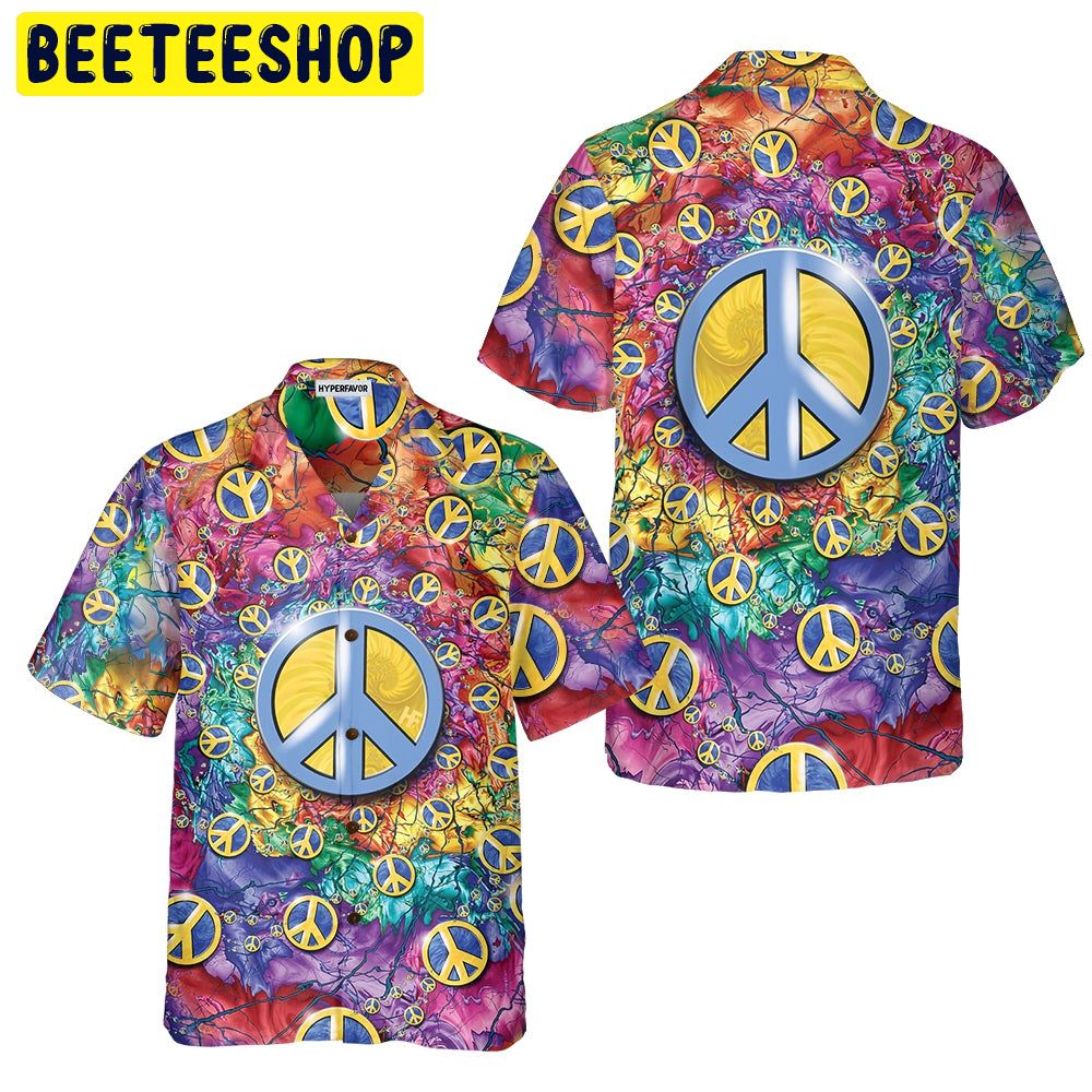 Hippie Peace Sign Trending Hawaiian Shirt Hippie Peace Sign Trending Hawaiian Shirt