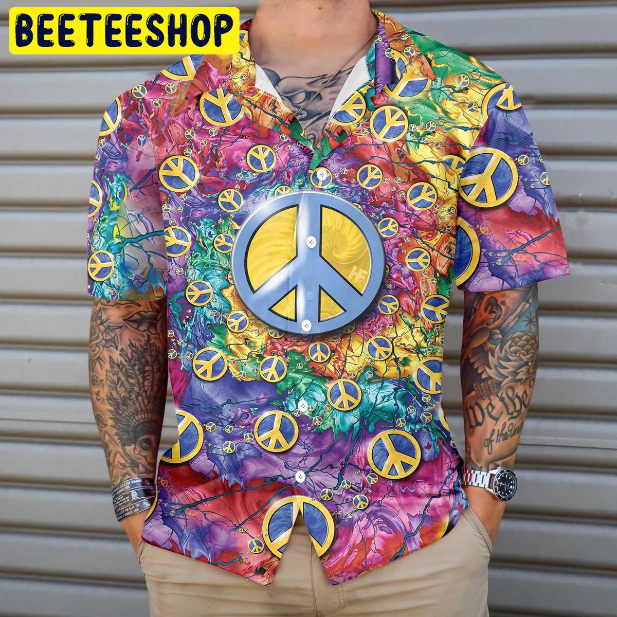 Hippie Peace Sign Trending Hawaiian Shirt Hippie Peace Sign Trending Hawaiian Shirt