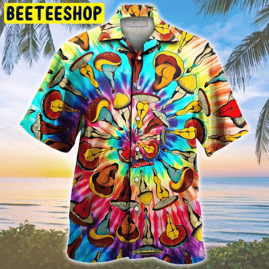 Hippie Tie-Dye Mushroom Pattern Trending Hawaiian Shirt Hippie Tie-Dye Mushroom Pattern Trending Hawaiian Shirt