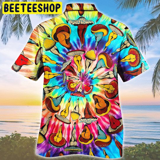 Hippie Tie-Dye Mushroom Pattern Trending Hawaiian Shirt Hippie Tie-Dye Mushroom Pattern Trending Hawaiian Shirt